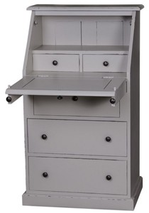 4251287781069 - Landhausstil SekretÃ¤r mit 5 Schubladen 65 x 45 x H 110 cm - MÃ¶bel im Landhausstil