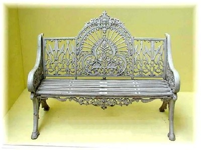 4251287760439 - 2er Gartenbank - Vintage Schmiedeeisen Bank