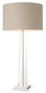 4251287781533 - Luxus Kristallglas Tischleuchte mit grauem Lampenschirm - Hotel MÃ¶bel