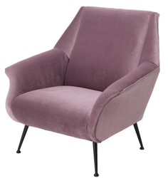 4251287781885 - Luxus Sessel in lila mit schwarzen Beinen 88 x 80 x H 91 cm - Designer Club MÃ¶bel