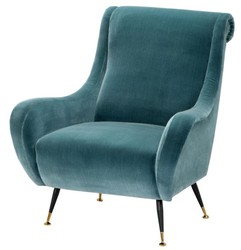 4251287781892 - Luxus Hotel Salon Sessel TÃ¼rkis 80 x 90 x H 88 cm - Wohnzimmer MÃ¶bel