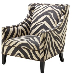 4251287781939 - Sessel im Zebra Design 74 x 81 x H 89 cm - Luxus Wohnzimmer Sessel