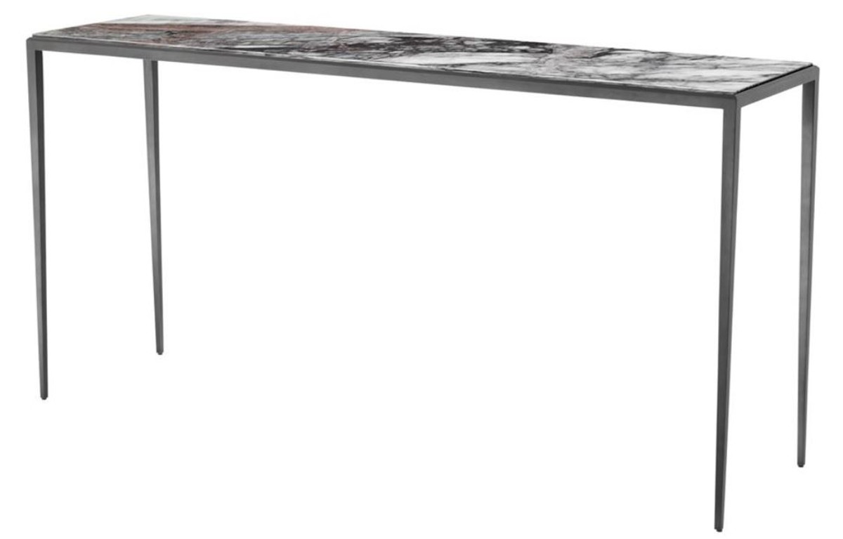 Casa Padrino Console De Salon En Bronze Avec Dessus De Marbre Blanc 152 X 40 X H 76 Cm Meuble De Luxe