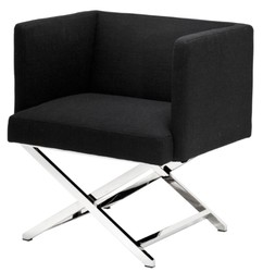 4251287782202 - Luxus Club Sessel in silber   schwarz 66 x 57 x H 74 cm - Art Deco MÃ¶bel