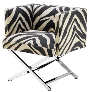 4251287782219 - Luxus Club Sessel im Zebra Design 68 x 57 x H 74 cm - Art Deco MÃ¶bel