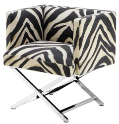 4251287782219 - Luxus Club Sessel im Zebra Design 68 x 57 x H 74 cm - Art Deco MÃ¶bel
