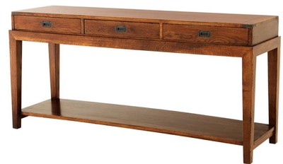 4251287782585 - Luxus Konsole mit 3 Schubladen in braun 1625 x 475 x H 76 cm - WohnzimmermÃ¶bel