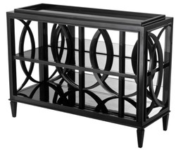 4251287782660 - Wohnzimmerschrank Schwarz 124 x 46 x H 90 cm - Luxus Regalschrank