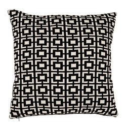 4251287784527 - Luxus Kissen 2er Set 50 x H 50 cm Schwarz   WeiÃ - Wohnzimmer Accessoires