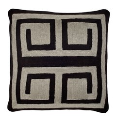 4251287784695 - Designer Zierkissen Schwarz & Grau 50 x H 50 cm - Luxus Kissen