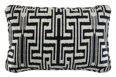 4251287784725 - Designer Zierkissen Schwarz   Beige 60 x H 40 cm - Luxus Kollektion