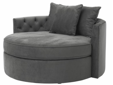 4251287785128 - Designer Sofa Dunkelgrau 157 x 148 x H 90 cm - Luxus Rundsofa