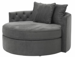 4251287785128 - Designer Sofa Dunkelgrau 157 x 148 x H 90 cm - Luxus Rundsofa