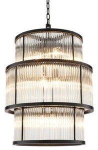 4251287785159 - Kronleuchter in bronze mit vintage Glas 55 x H 78 cm - Luxus WohnzimmermÃ¶bel