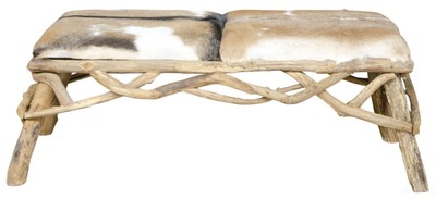 4251287785210 - Sitzbank mit Ziegenhaut 160 x 50 x H 55 cm - Luxus MÃ¶bel