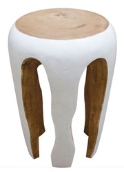 4251287785326 - Beistelltisch WeiÃ   Naturfarben 40 x H 545 cm - WohnzimmermÃ¶bel