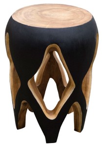 4251287785333 - Beistelltisch Schwarz   Naturfarben 40 x H 545 cm - WohnzimmermÃ¶bel