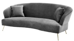 4251287785746 - Sofa Grau   Messing 230 x 100 x H 87 cm - Luxus Hotel Sofa