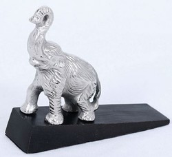 4251287785791 - TÃ¼rstopper Elefant Silber   Schwarz - Luxus Accessoires