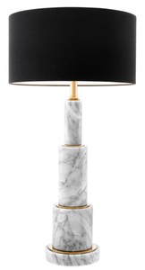 4251287785906 - Luxus Tischampe mit schwarzem Lampenschirm 17 x 40 x H 805 cm - Luxus WohnzimmermÃ¶bel