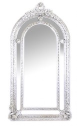 4252006254383 - Riesiger Luxus Barock Wandspiegel Silber Versailles 210 x 115 cm - Massiv und Schwer - Silberner Spiegel