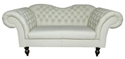 4251287786590 - Chesterfield 2er Sofa Venedig -  Echt Leder WeiÃ