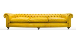 4251287786804 - Luxus Chesterfield 3er Sofa Gelb 320 x 110 x H 71 cm - Luxus Leder MÃ¶bel
