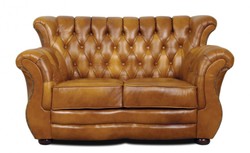 4251287786866 - Luxus Chesterfield Echtleder 2er Sofa Braun 150 x 85 x H 90 cm - Echtleder MÃ¶bel