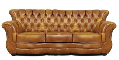 4251287786873 - Luxus Chesterfield Echtleder 3er Sofa Braun 200 x 85 x H 90 cm - Echtleder MÃ¶bel
