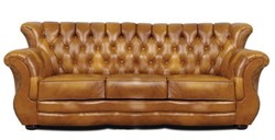 4251287786873 - Luxus Chesterfield Echtleder 3er Sofa Braun 200 x 85 x H 90 cm - Echtleder MÃ¶bel