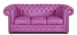 4251287786996 - Echtleder 3er Sofa Violett 200 x 90 x H 78 cm - Luxus Chesterfield MÃ¶bel