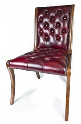 4251287787047 - Echtleder Esszimmerstuhl Weinrot   Braun 50 x 47 x H 95 cm - Luxus MÃ¶bel