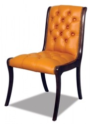 4251287787054 - Echtleder Esszimmerstuhl Orange   Dunkelbraun 50 x 47 x H 95 cm - Luxus MÃ¶bel