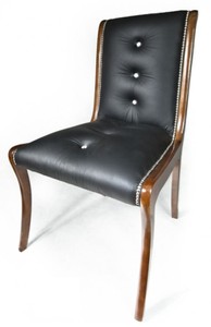 4251287787061 - Echtleder Esszimmerstuhl mit Glitzersteinen 50 x 47 x H 95 cm - Luxus MÃ¶bel