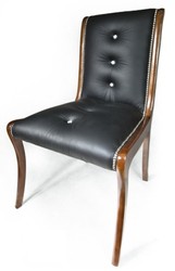 4251287787061 - Echtleder Esszimmerstuhl mit Glitzersteinen 50 x 47 x H 95 cm - Luxus MÃ¶bel