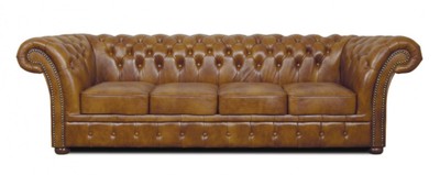 4251287787146 - Chesterfield Echtleder 4er Sofa braun 255 x 90 x H 78 cm - Luxus WohnzimmermÃ¶bel