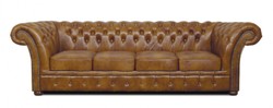 4251287787146 - Chesterfield Echtleder 4er Sofa braun 255 x 90 x H 78 cm - Luxus WohnzimmermÃ¶bel