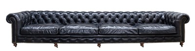 4251287787177 - Luxus 6er Sofa Schwarz 410 x 120 x H 77 cm - Chesterfield MÃ¶bel