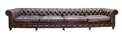 4251287787214 - Luxus 6er Sofa Braun 410 x 120 x H 77 cm - Chesterfield MÃ¶bel