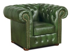 4251287787450 - Chesterfield Echtleder Sessel GrÃ¼n 110 x 90 x H 78 cm - Luxus Kollektion