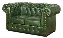 4251287787474 - Chesterfield Echtleder 2er Sofa GrÃ¼n 160 x 90 x H 78 cm - Luxus Kollektion