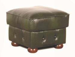 4251287787689 - Chesterfield Echtleder Hocker DunkelgrÃ¼n 50 x 50 x H 54 cm - WohnzimmermÃ¶bel