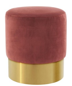 4251287787931 - Luxus Hocker Weinrot   Gold 40 x H 45 cm - Hotel MÃ¶bel