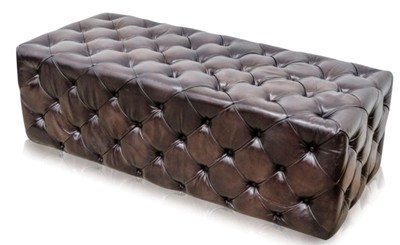 4251287788129 - Luxus Chesterfield Echtleder FuÃhocker Rotguss 144 x 64 x H 46 cm - Luxus MÃ¶bel