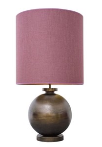 4251287788372 - Luxus Tischleuchte in antik bronze mit altrosafarbenem Lampenschirm 50 x H 93 cm - Hotel Restaurant MÃ¶bel