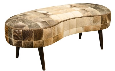 4251287788884 - Luxus Sitzbank mit Kuhfell 130 x 60 x H 50 cm - Designermöbel 4251287788884 - Luxus Sitzbank mit Kuhfell 130 x 60 x H 50 cm - Designermöbel