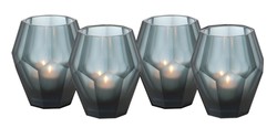 4251287789089 - Teelichthalter 4er Set Blau 85 x H 10 cm - Luxus QualitÃ¤t