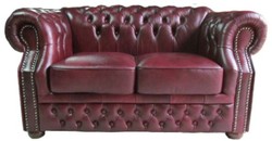 4251287789324 - Luxus Echtleder 2er Sofa Dunkelrot 180 x 90 x H 80 cm - Chesterfield Möbel 4251287789324 - Luxus Echtleder 2er Sofa Dunkelrot 180 x 90 x H 80 cm - Chesterfield Möbel
