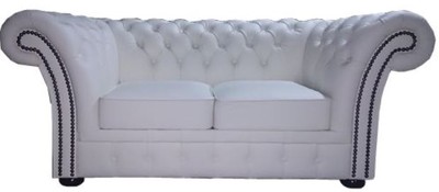 4251287789461 - Chesterfield Echtleder 2er Sofa WeiÃ 170 x 90 x H 80 cm - Luxus Kollektion