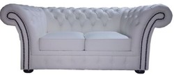 4251287789461 - Chesterfield Echtleder 2er Sofa WeiÃ 170 x 90 x H 80 cm - Luxus Kollektion